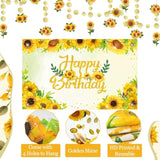 Sunflower Birthday Secorations Sunflower Party Decorations With Sunflower Garland, Sunflower Balloons, Sunflower Backdrop, Pompoms, Sunflower Birthday Banner, Party Supplies For Women And Girls