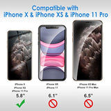 JETech Privacy Screen Protector for iPhone 11 Pro, iPhone Xs and iPhone X 5.8-Inch, Anti Spy Tempered Glass Film, 2-Pack