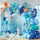 134PCS Ocean Balloon Arch Kit β Blue, Teal & Orange Balloons for Under the Sea Party Decor
