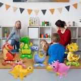 6-pc standing dinosaur foil balloons for boys' jungle dino-themed birthday parties