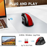 Wireless Ergonomic Mouse 2.4G,800/1200/1600 Dpi Large Wireless Mouse With Usb