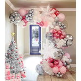 Pink Winter Wonderland Balloon Garland Arch Kit Pink Chrome Silver Red White With Snowflake Balloons For Onederland Girl Princess Birthday Party Baby Its Cold Outside Baby Shower Christmas Decorations