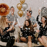 6pcs Confetti Cannon Party Poppers Holographic Silver Stars for NYE 2026