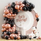 120PCS Black and Rose Gold Balloon Arch Kit for Weddings, Birthdays & Celebrations