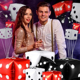 18Pcs Jumbo Dice Foil Balloons, Casino Theme Decor for Party & Game Night