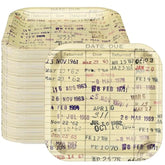 48 Pcs Due Date Card Book Club Vintage Plates Decoration Book Lover Gifts Back To School Disposable Dinner Dessert Paper Plates For Library Reading Themed Table Decoration Dinnerware Party Supplies