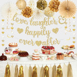 Gold Engagement Decorations, Love Laughter & Happily Ever After