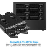 U.2/U.3 Nvme Mobile Rack Cage With Oculink Connector For 5.25 Bay Support Pcie 4.0 Hot-Swappable Ssd Enclosure For Seamless Data Transfer And Storage Expansion
