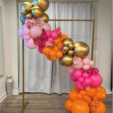 134Pcs Fall Balloon Arch Kit Pink Orange White Gold for Baby Shower Birthday Wedding