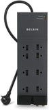 8 Outlet Surge Protector Power Strip 12FT Heavy Duty Cord 3550J Flat Plug