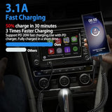 Usb To Usb C Coiled Cable Fast Charging For Iphone 16E/16/16 Pro/16 Pro Max/16 Plus/15/15 Pro/15 Pro Max/Plus,3Ft Retractable Car Charger Cord Android Auto For Samsung Galaxy A16 S25,Pixel 9 Pro Xl