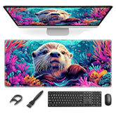 For Gaming Mouse Pad, Cute Otter Mouse Pad For Office And Home Use - Premium Desk Cover Mat Office Desk Accessories And Desk Mat For Keyboard And Mouse