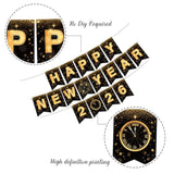 Happy New Year 2026 Banner Sign Party Backdrop Decor