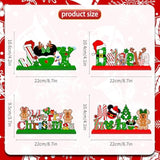 Christmas Decorations Table Centerpiece 4Pcs Gingerbread Christmas Party Decorations Wooden Signs Merry Christmas Table Topper Signs Photo Prop For Xmas Holidays Tiered Tray Decor