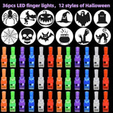 36Pcs Halloween Led Finger Lights, Halloween Party Favors For Kids Led Light Up Toys Classroom Rewards Gifts, Halloween Treats Goody Bag Filler