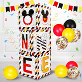 Red/Yellow/Black Mouse 1st Birthday Balloon Box w/ Letters Baby Shower Decor