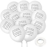 50 White Memorial Balloons with 3 Ribbons – Remembrance Balloons for Funeral or Sky Release