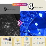 2-Pack 19.68Ft 60Led Rgb Fairy Lights With Remote & Timer - Silver Wire String Lights, Super Bright Waterproof For Chris