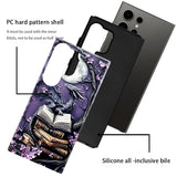 Case for Galaxy S24 Ultra,Camera Protection Soft Glossy Phone Case - Purple Dragon Moon Book