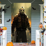 Halloween Decorations Outdoor Scary Halloween Door Cover With Horror Movie Character Killer Party Supplies Door Banner
