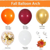 Fall Balloon Garland Kit: Orange, Gold & Burgundy - Thanksgiving Decor