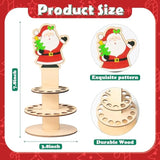 3Pcs Christmas Unique Money Holder For Cash Gift, Merry Christmas Money Cake Wooden Cash Holders With 25 Holes, Xmas Cake Decoration Card For Party Decor Supplies