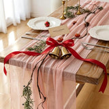 Fresh Salmon Cheesecloth Table Runner 120 in Fall Party Home Decorations