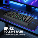 Nd68 68 Keys Wired Magnetic Switch Keyboard, 0.005Mm Rt Accuracy, 8Khz Polling Rate/Latency As 0.125Ms/256Khz Single Key Scan Rate/Argbhot Swappable,Gasket Structure Gaming Keyboardblack