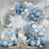 113pcs Dusty Blue White Balloon Arch Kit for Weddings, Birthdays & Baby Showers