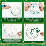 60 Pcs 12 Inch Balloons Kit Confetti Latex Metallic Balloons With 2 Rolls Ribbon Party Favor For Memorial Day, Birthdays, Fourth Of July, Halloween Decorations(Black, Green, White)