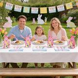 160 Pcs Easter Tableware Set Party Supplies for 20 Guests Disposable Paper Plates, Cups, Napkins Forks Set Decorations for Easter Party Spring Holiday Picnics