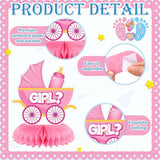 12 Pcs Gender Reveal Decorations - Boy or Girl Honeycomb Centerpieces for Table, Pink Blue Gender Reveal Table Decorations for Baby Shower, Pregnancy Announcement Party Supplies