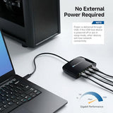 Usb C To 4-Port Gigabit Ethernet Switch For Network Sharing On The Move, Thunderbolt Ethernet Splitter, Usb C Gigabit Switch, Compatible With Thunderbolt 5/4