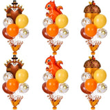 Thanksgiving Balloon Centerpiece Kit: Turkey, Squirrel, Pine Cone Decor (6 Sets)