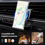 Magnetic Ultra Thin Frosted Designed for Samsung Galaxy S24 Ultra Frameless Case 6.8" Slim Minimalist Lightweight Matte Hard Compatible with MagSafe Cover Protective Borderless Case-Silvery