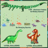 164 Piece Dinosaur Birthday Decorations Kit, 24 Serves Dinosaur Party Decorations With Trex Banner, Plates, Cups, Napkins, Forks, Tablecloth For Dino Themes Party Supplies For Boys