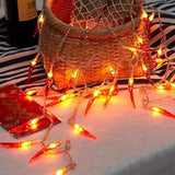 2Pack Red Chili Pepper String Lights,40 Led Pepper String Lamp Indoor Kitchen Decor Outdoor Mexican Decorations Light, B
