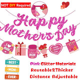 Happy Mothers Day Banner Glitter,NOT NEED DIY,Mothers Day Decorations,Mother's Day Decoration Banners Backdrop Sign for Home/Outdoor/Party supplies Decor Background