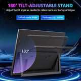 Portable Monitor 14" Kickstand Portable Monitor For Laptop, Ultra Slim Built-In 180° Adjustable Stand, Second Screen For Laptop, Desktop, Tablet, Phone, Xbox, Ps4/Ps5, Geekom.