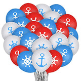 30 Pcs Nautical Balloons Nautical Birthday Decoration Balloons 12 Inches Anchors Wheel Balloon For Navigation Themed Birthday Baby Shower Party Supplies