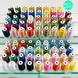 80 Pcs Polyester Embroidery Thread Kit 500M Each Spool - Compatible Colors