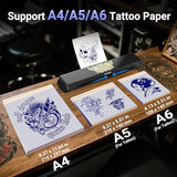 Tattoo Stencil Printer, X8 Thermal Tattoo Transfer Printer With 30Pcs Transfer Paper, A4/A5/A6 3-In-1 Wireless Tattoo Machine For Tattoo Artists & Beginners, Compatible With Phone/Tablet/Pc