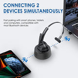 Bluetooth Headset, Wireless Headphone With Ai Noise-Canceling Microphone On Ear Wireless Headset With Usb Dongle For Computer Office