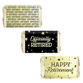 Black And Gold Retirement Mini Candy Bar Wrappers – 42 Stickers, Shiny Gold Foil Labels For Retirement Party Favors, Candy Buffet, And Decorations