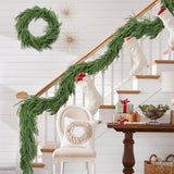 2Pcs 6FT Christmas Norfolk Pine Garlands Decoration, 120 Branches Real Touch Artificial Faux Green Pines Winter Garland for Fireplace Table Mantle Stairs Xmas Holiday Indoor Outdoor Decor