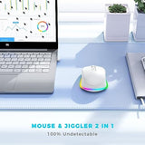 Mouse For Laptop Wireless Led Wireless Mice With Buildin Jiggler Mover, Rechargeable Moving Mouse Undetectable Wiggler Keeps Computer Awake White