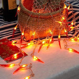 2Pack Red Chili Pepper String Lights,40 Led Pepper String Lamp Indoor Kitchen Decor Outdoor Mexican Decorations Light, B
