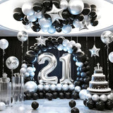 Black And Silver Balloons 100 Pack 12 Inch Metallic Chrome Black Silver Latex Helium Balloons For Birthday Wedding Christmas New Year Party Decorations