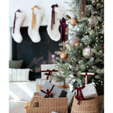 Burgundy Velvet Ribbon 5/8'' 25 Yards For Christmas Tree, Gift Wrapping, Flower Bouquet, Wreath Decorations, Bow Making