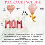 Rose Gold Mother'S Day Balloons Mom Balloons Heart Rose Party Balloons For Mother'S Day Decoration Party Decorations Theme Supplies Mom Party Balloon Set-10 Pcs